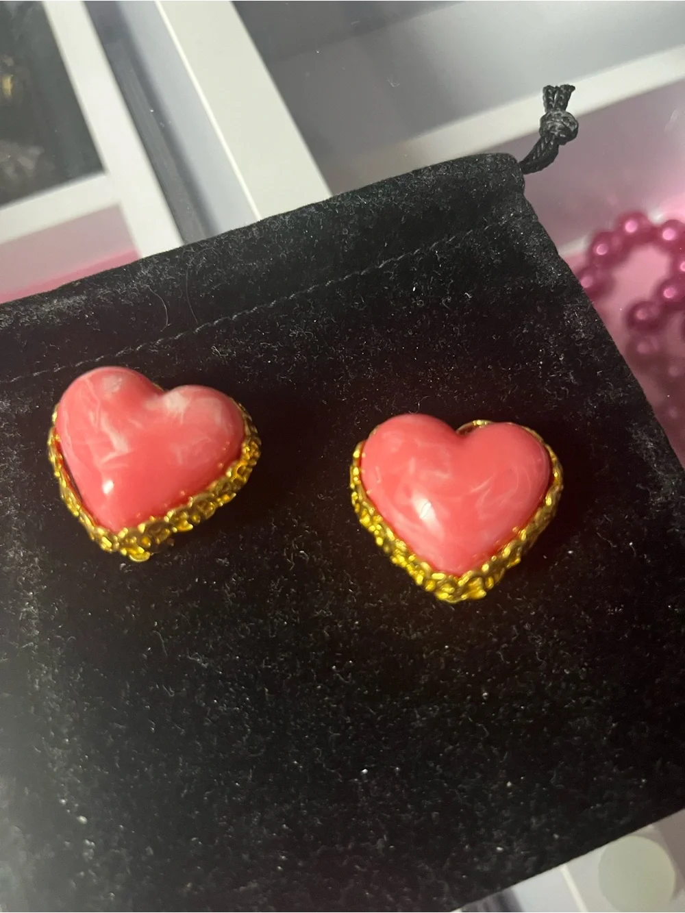 Chanel 95P Barbie Pink Heart Clip-On Earrings